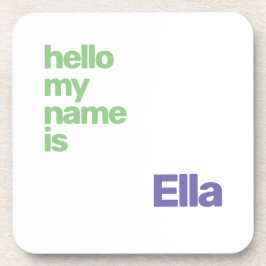 onderzetter unisex naam minimaal eenvoudig paarse 