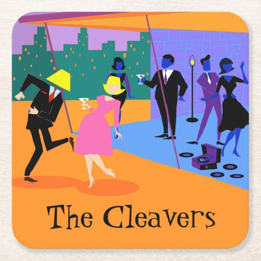 Onderzetter Urban Rooftop Party Paper Retro (Voorkant)