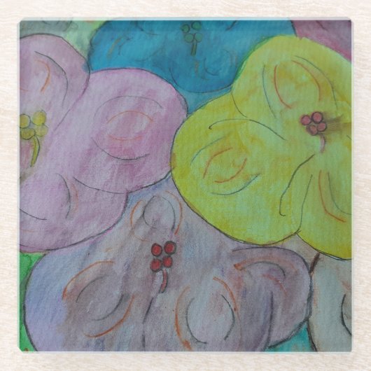 Onderzetter van abstracte zomerFloral (Voorkant)