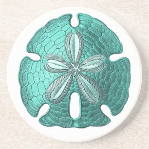 Onderzetter van Aqua Sand Dollar Stone