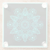 onderzetter van aqua-snowflake glazen onderzetter (Achterkant)