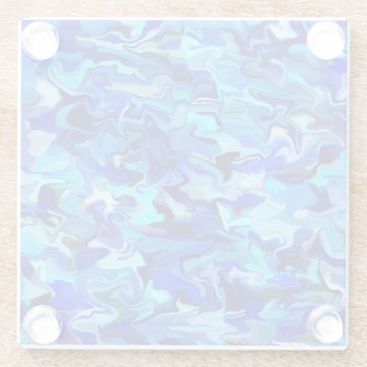 Onderzetter van blauw zoolglas glazen onderzetter (Achterkant)