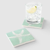 Onderzetter van blauwe en witte staarvis (Zijkant)