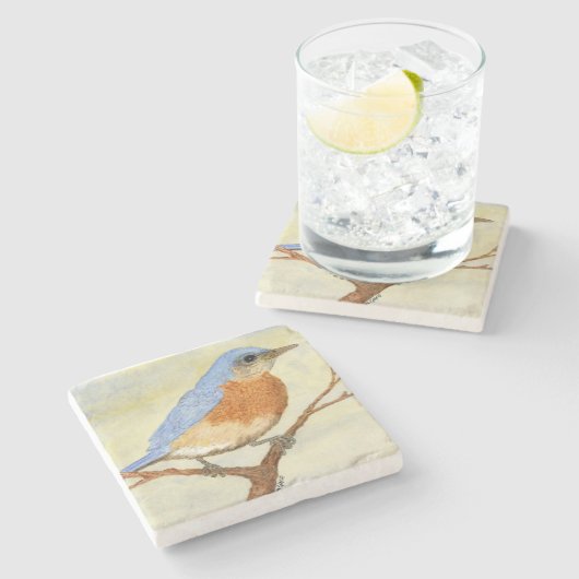 Onderzetter van blauwvogel 1 (Zijkant)