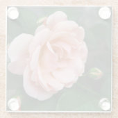 Onderzetter van Blush Roos Floral Glass (Achterkant)