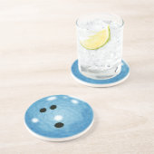 Onderzetter van Bowling Ball (blauw glas) (Zijkant)