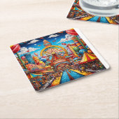 Onderzetter van carnavalspapier (Schuin)