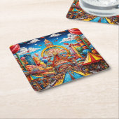 Onderzetter van carnavalspapier (Schuin)