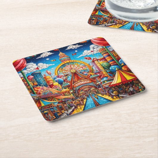 Onderzetter van carnavalspapier (Schuin)