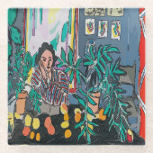 Onderzetter van damesglas glazen onderzetter (Voorkant)