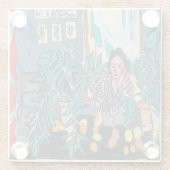 Onderzetter van damesglas glazen onderzetter (Achterkant)