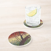 Onderzetter van de bloeiende pruimen (Zijkant)