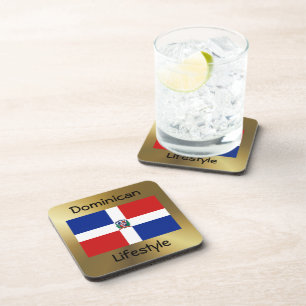 Onderzetter van de Dominicaanse Republiek vlag+Tek