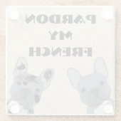 Onderzetter van de Franse Bulldog Glazen Onderzetter (Achterkant)