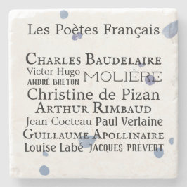 Onderzetter van de Franse dichters Stone