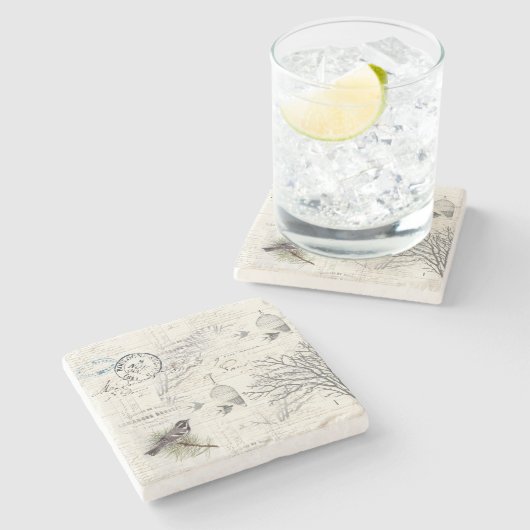 Onderzetter van de Franse  vogelstand en bijkantoo (Zijkant)