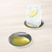 Onderzetter van de Gele Dame Slipper Floral (Zijkant)