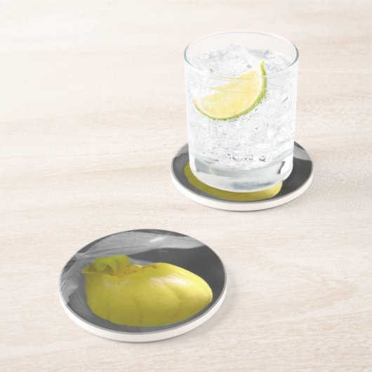 Onderzetter van de Gele Dame Slipper Floral (Zijkant)