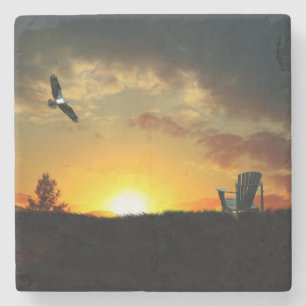 Onderzetter van de Gele Sunset Brassy Meadow Stone