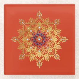 Onderzetter van de goudvlok glazen onderzetter