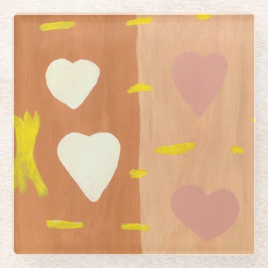 Onderzetter van de liefde glazen onderzetter (Voorkant)