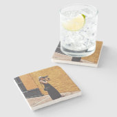 Onderzetter van de natuurlijke elementensteen van  (Zijkant)