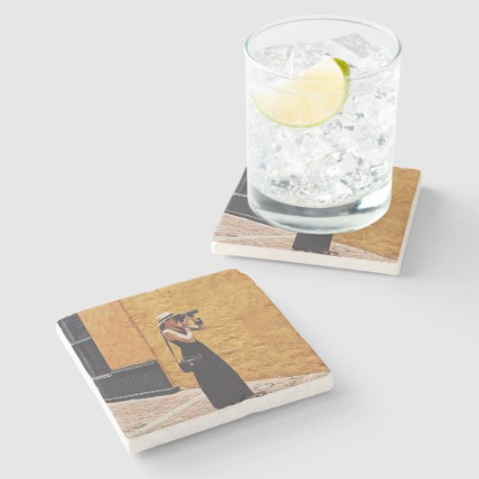 Onderzetter van de natuurlijke elementensteen van  (Zijkant)