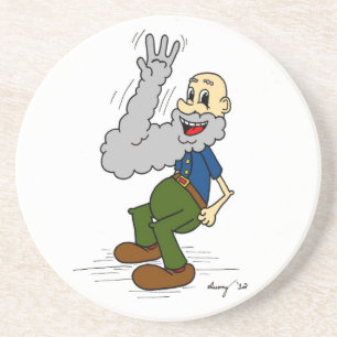 Onderzetter van de oude Man Waving Beard