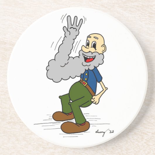 Onderzetter van de oude Man Waving Beard (Voorkant)