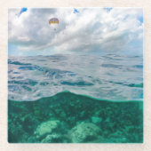 Onderzetter van de Parasail Turks- en Caicosezee Glazen Onderzetter (Voorkant)