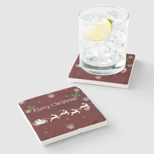 Onderzetter van de rode kerststaartpeul en van de (Zijkant)