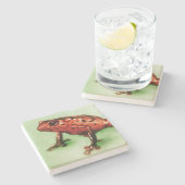 Onderzetter van de rode kikkersteen, schetsen van (Zijkant)