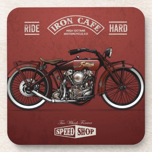 Onderzetter van de rode strijkmotor | Vastgesteld (Voorkant)