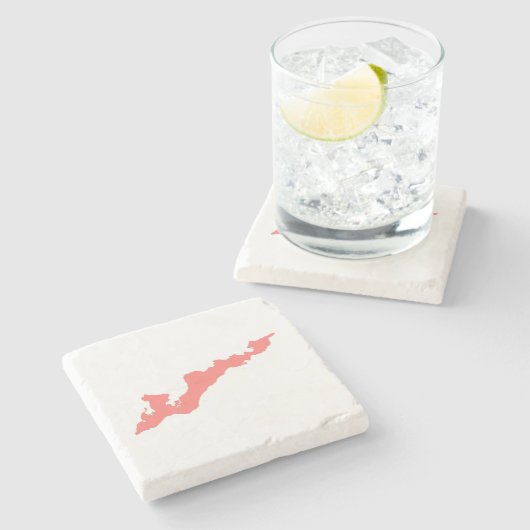 Onderzetter van de visserseilanden - Koraalroze (Zijkant)