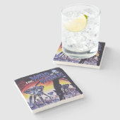 Onderzetter van de Wereld marmer (Zijkant)