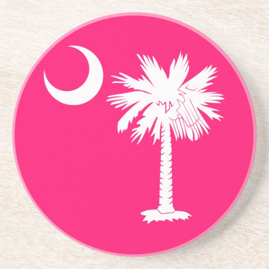 Onderzetter van de witte en roze Palmetto-maan (Voorkant)
