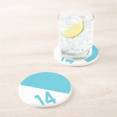 Onderzetter van de zeegaand - Turquoise Number (Zijkant)