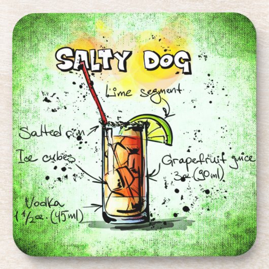 Onderzetter van Drink van de Salty Dog Cocktail (Voorkant)