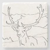 Onderzetter van een enkel marmeren rendier (Voorkant)