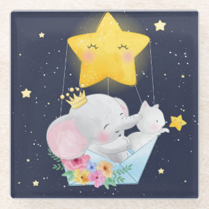 Onderzetter van elfant en keukenglas