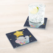 Onderzetter van elfant en keukenglas glazen onderzetter (Schuin)