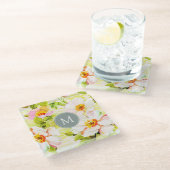  Onderzetter van flora en fauna van Roos Glazen Onderzetter (Schuin)