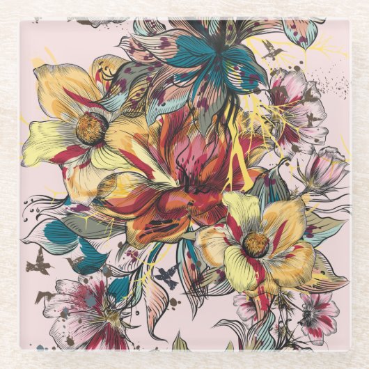 Onderzetter van Floral Glass (Voorkant)