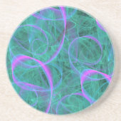 Onderzetter van geblindeerde blauwe en roze linten (Voorkant)