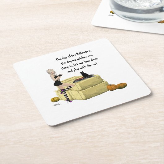 Onderzetter van geblonde heks in Girl Paper (Schuin)