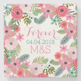 Onderzetter van gepersonaliseerde marmer Floral br