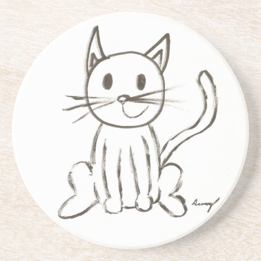 Onderzetter van geverfd Kat (Voorkant)