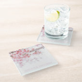 ONDERZETTER van GLAS: CHERRY BLOSSOM Glazen Onderzetter (Schuin)
