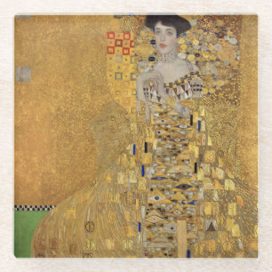 ONDERZETTER van GLAS : GUSTAV KLIMT : ADELE BLOCH  Glazen Onderzetter