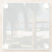 Onderzetter van glas met eilandscène glazen onderzetter (Achterkant)